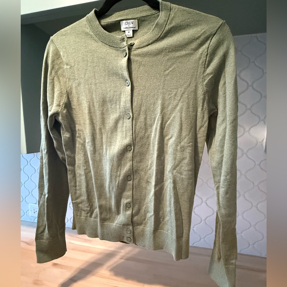 J. Crew Olive Button-Up Cardigan